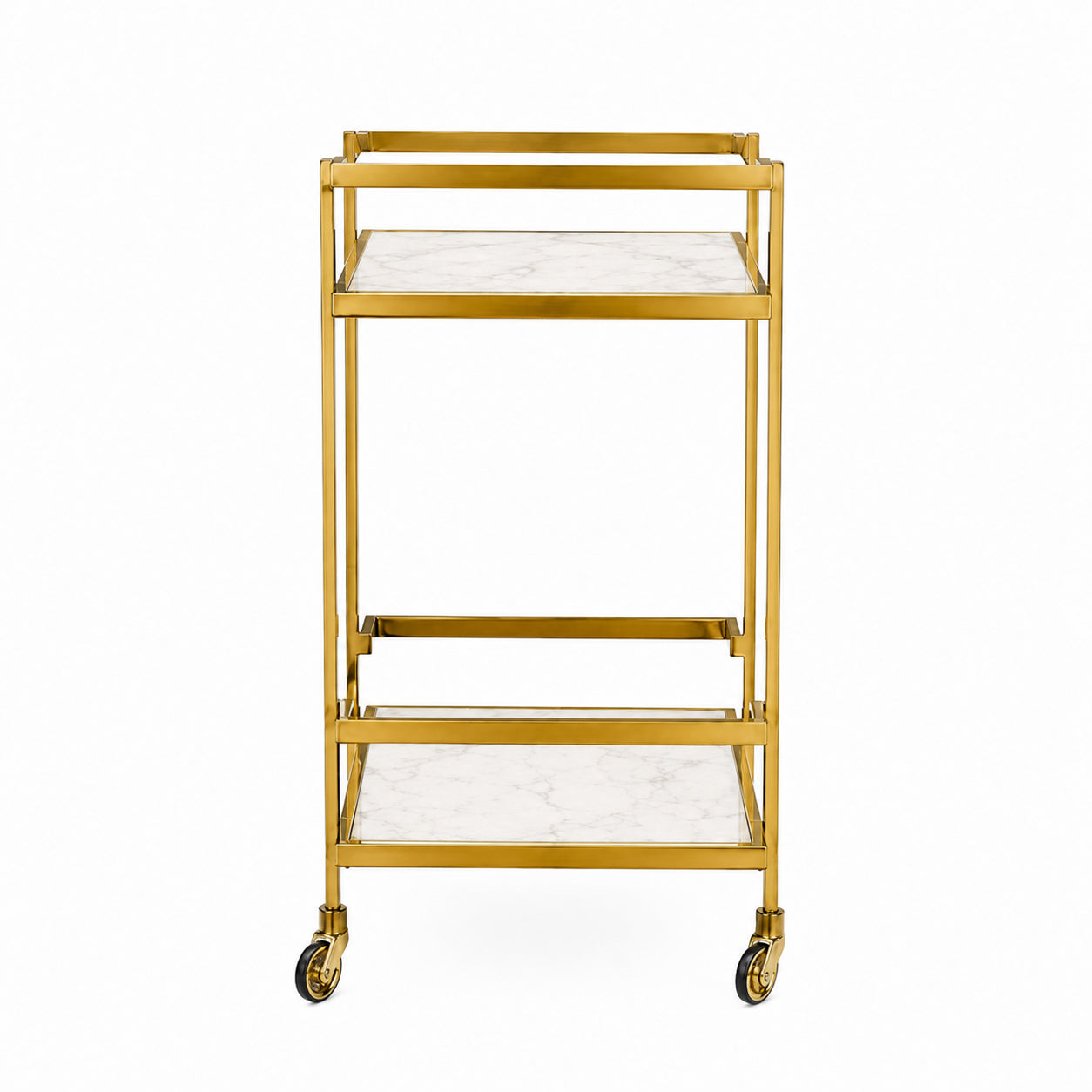 Callum Stainless Steel Aluminium Trolley - White Marble