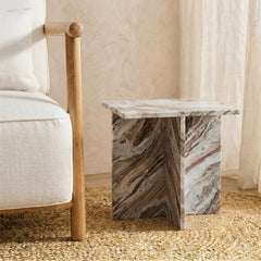 Elan Sawar Marble Side Table
