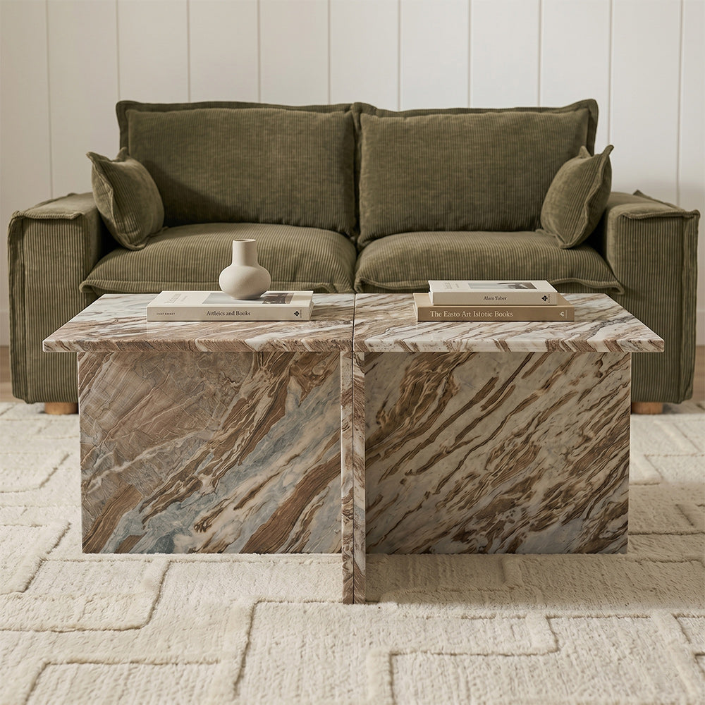 Faris Sawar Marble Coffee Table Set of 2