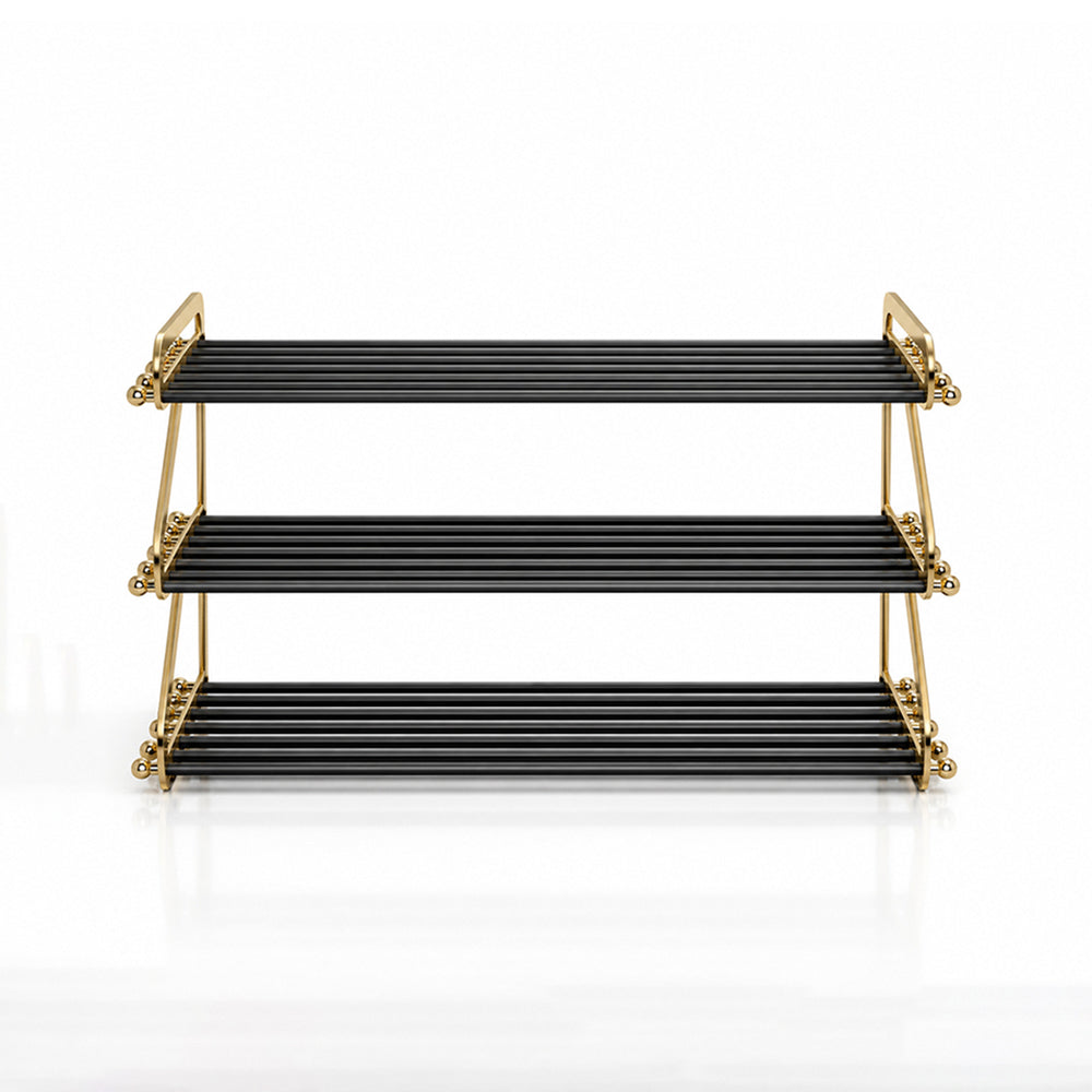 Kael Gold Black Metal Shoe Rack