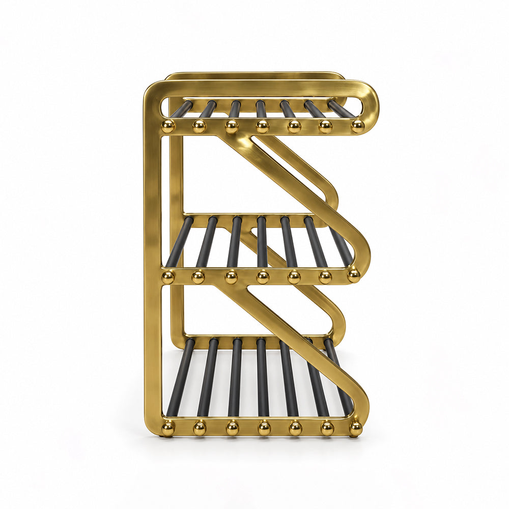 Kael Gold Black Metal Shoe Rack