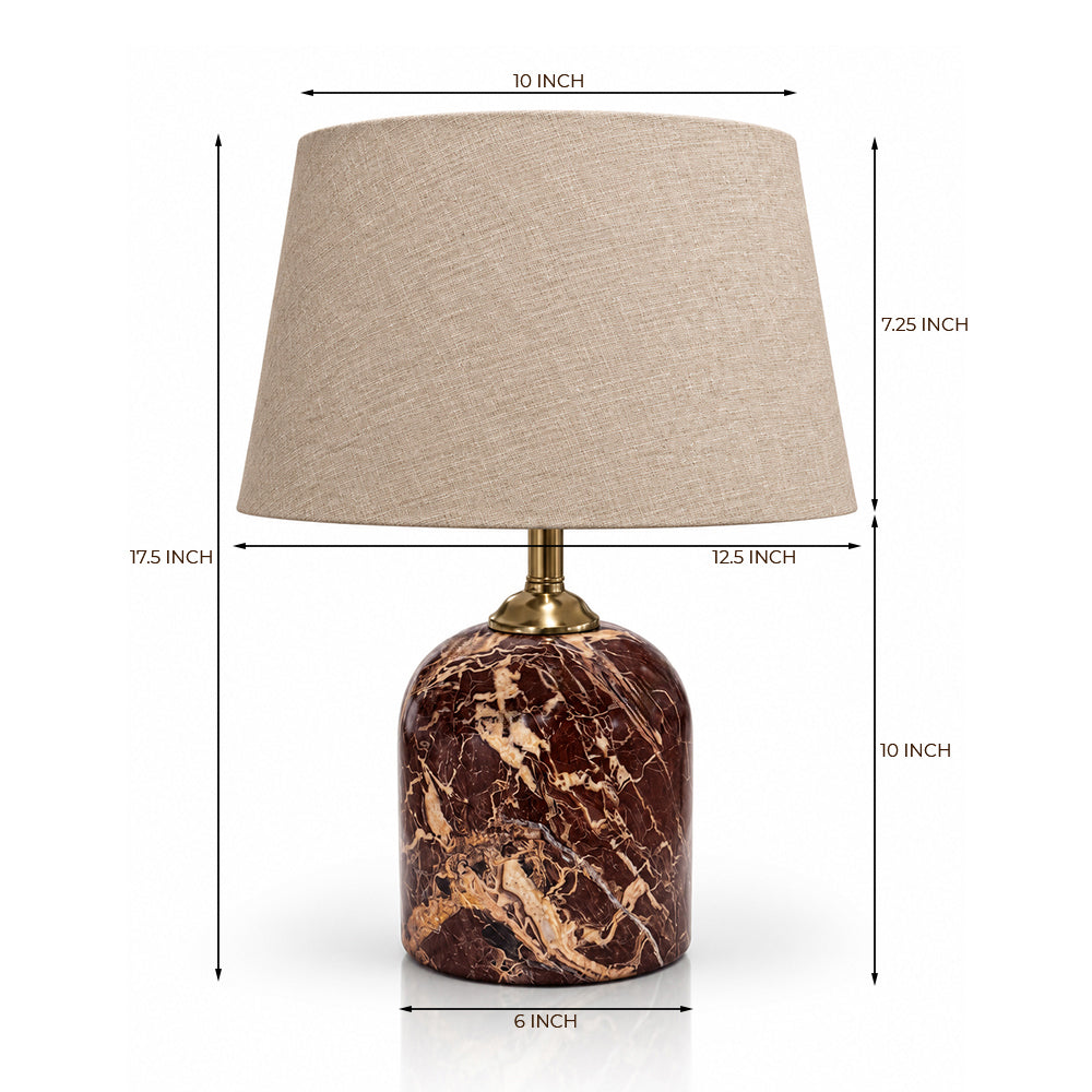 Orin Marble Table Lamp with Off-White Shade