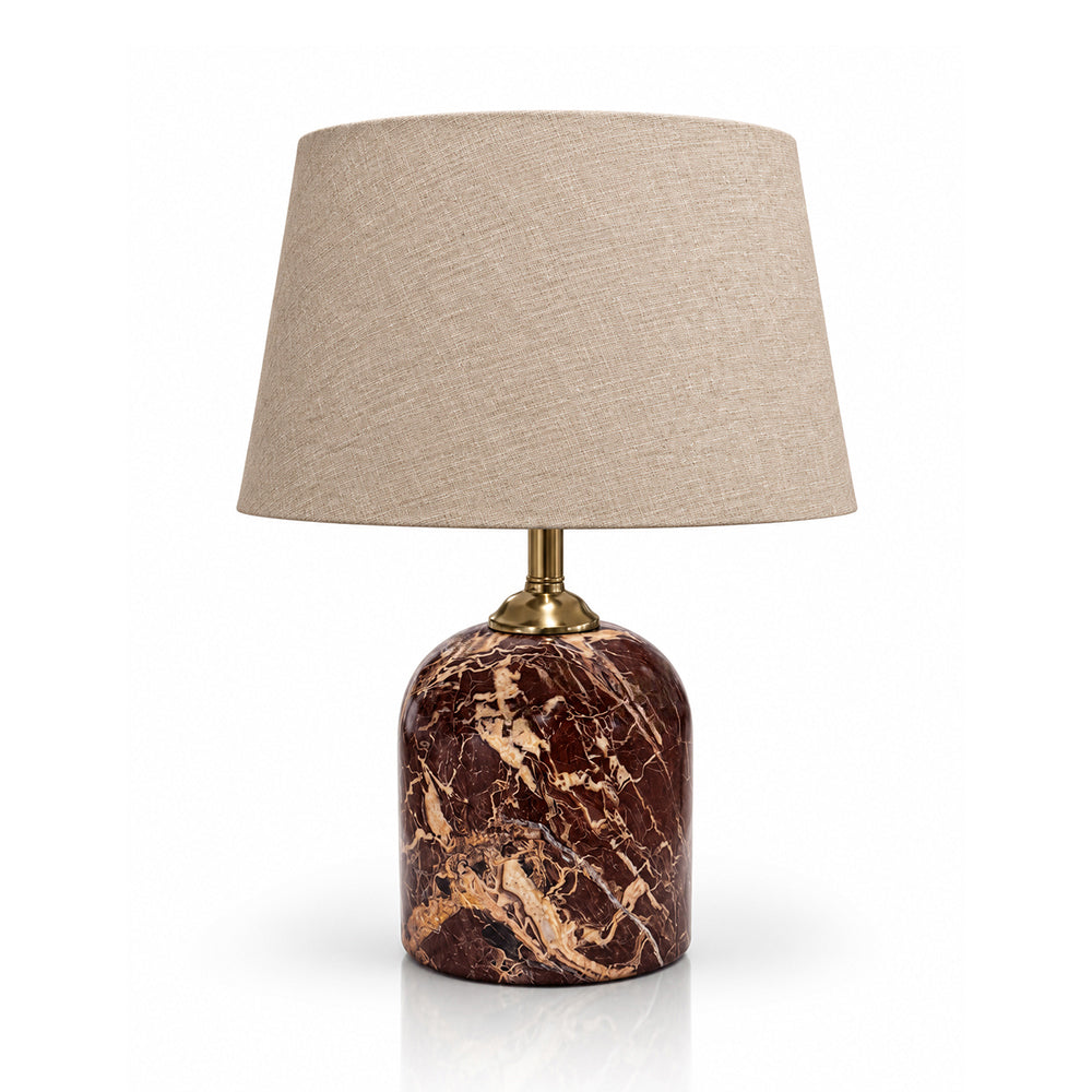 Orin Marble Table Lamp with Off-White Shade