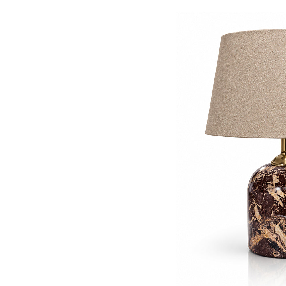Orin Marble Table Lamp with Off-White Shade