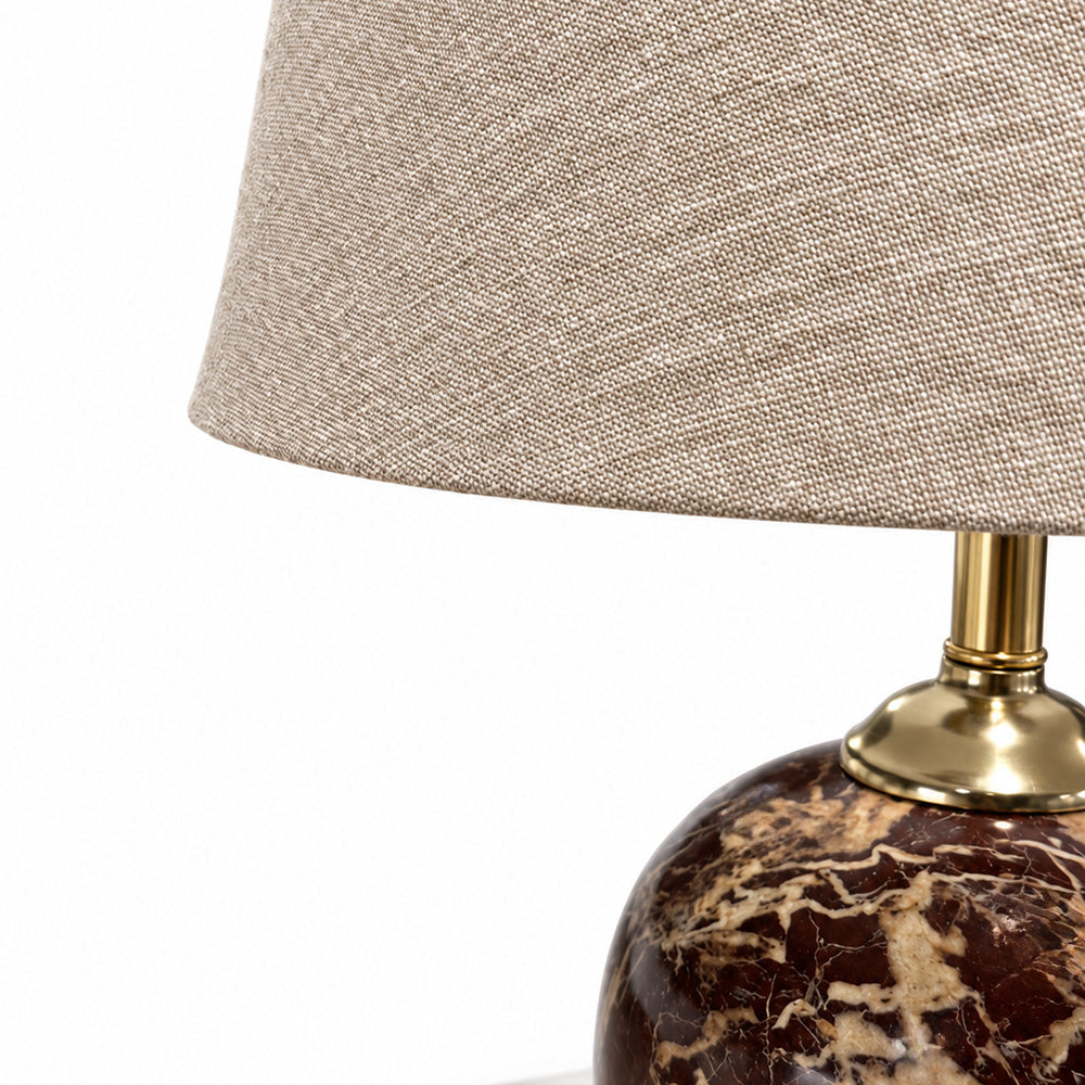 Orin Marble Table Lamp with Off-White Shade