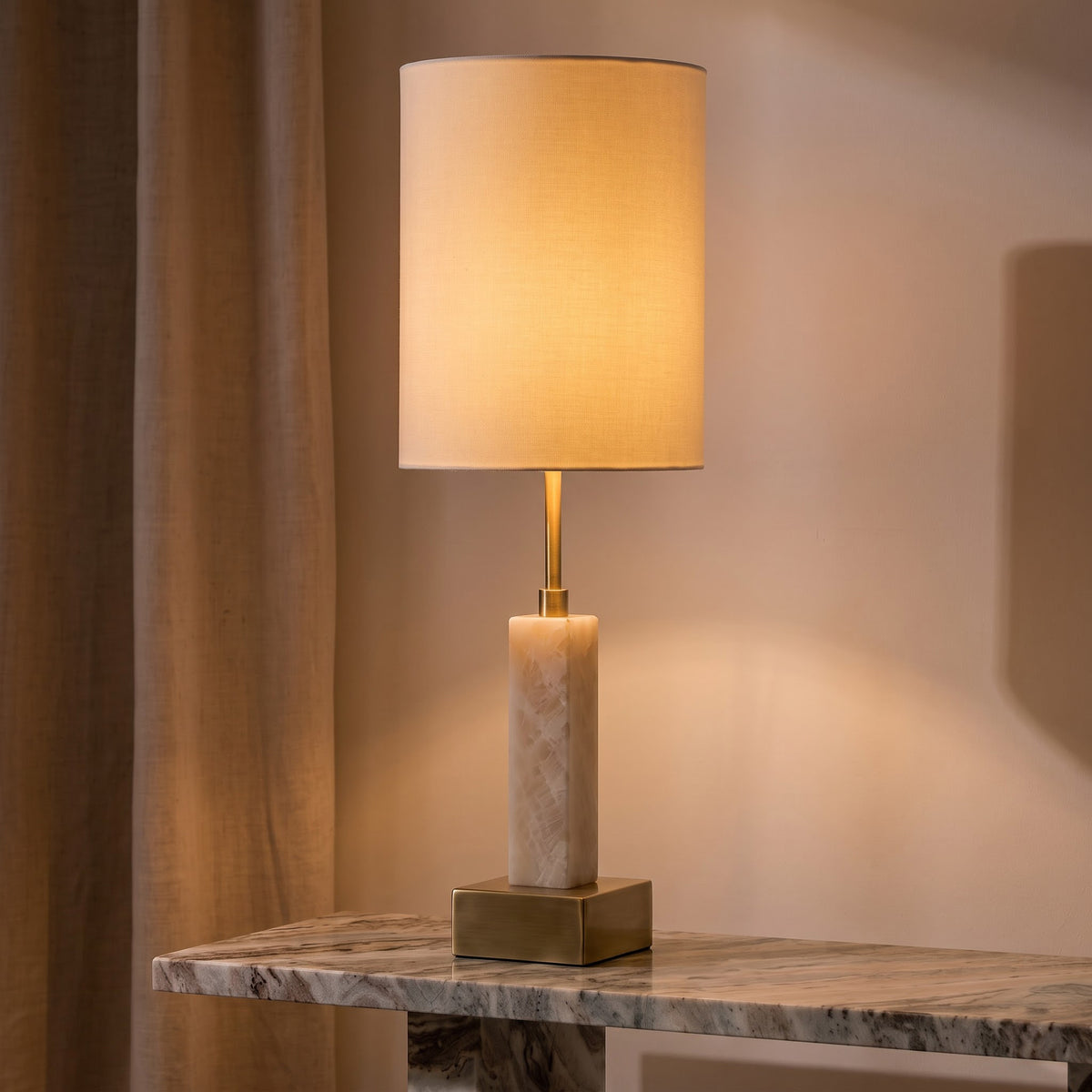 Selene Marble Table Lamp with Metal