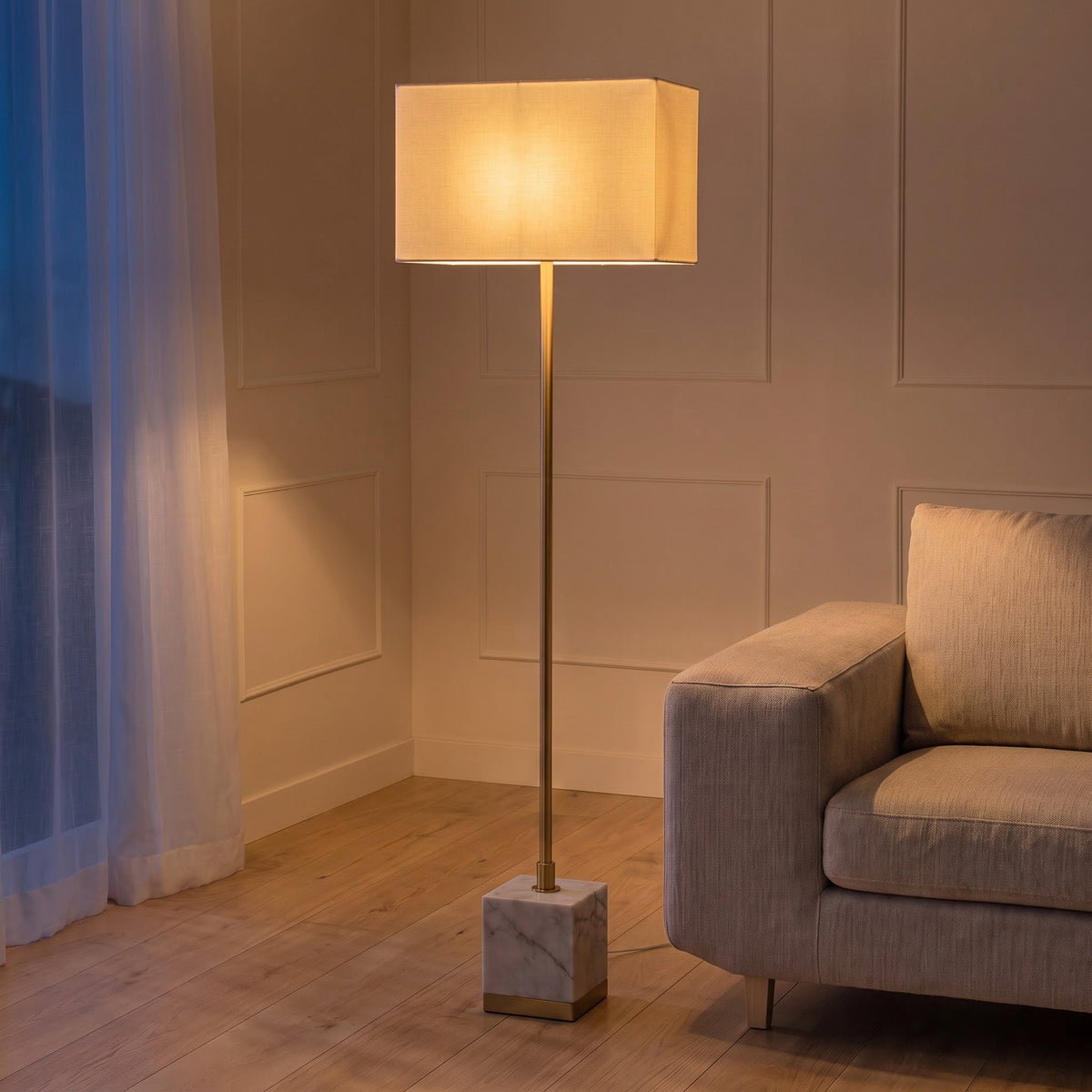Thorne Marble Floor Lamp with Metal