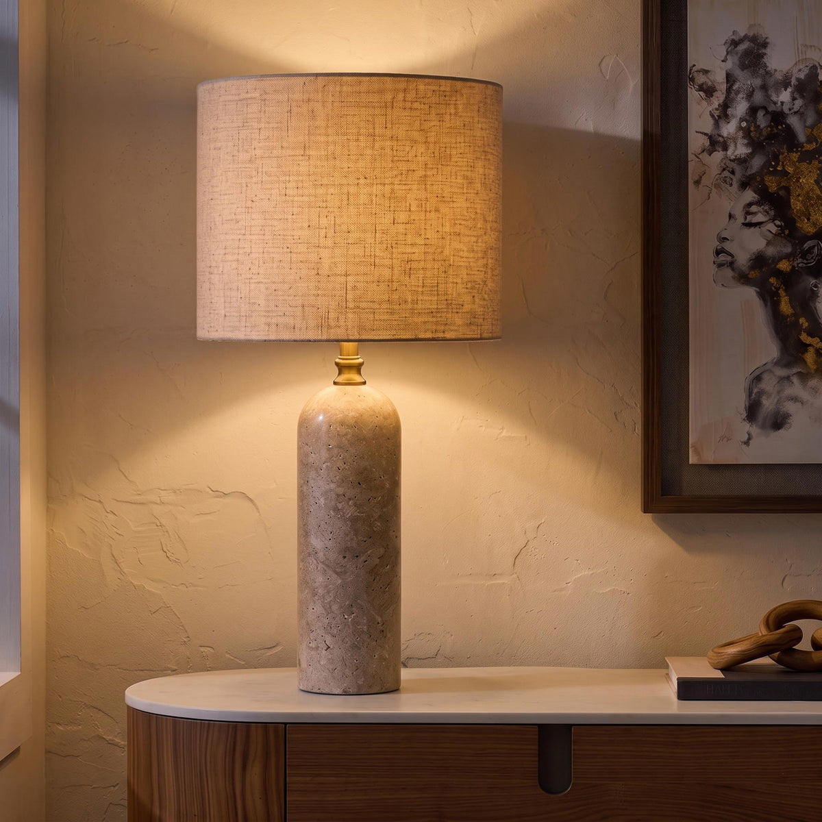Kai Marble Table Lamp with Metal