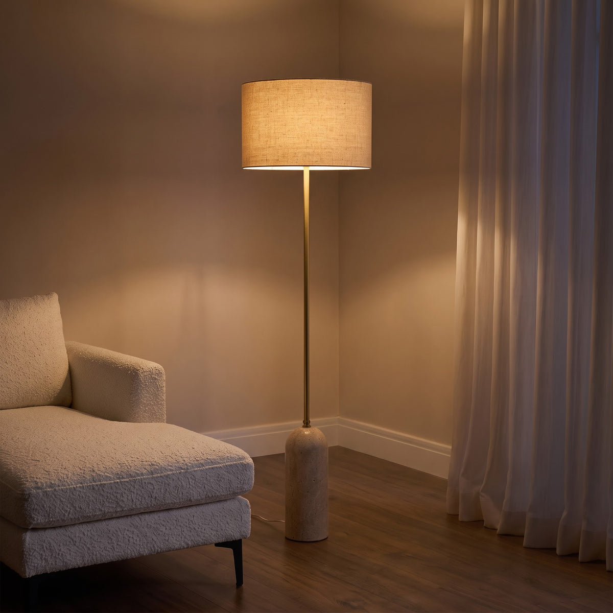 Dusk Marble Floor Lamp with Metal