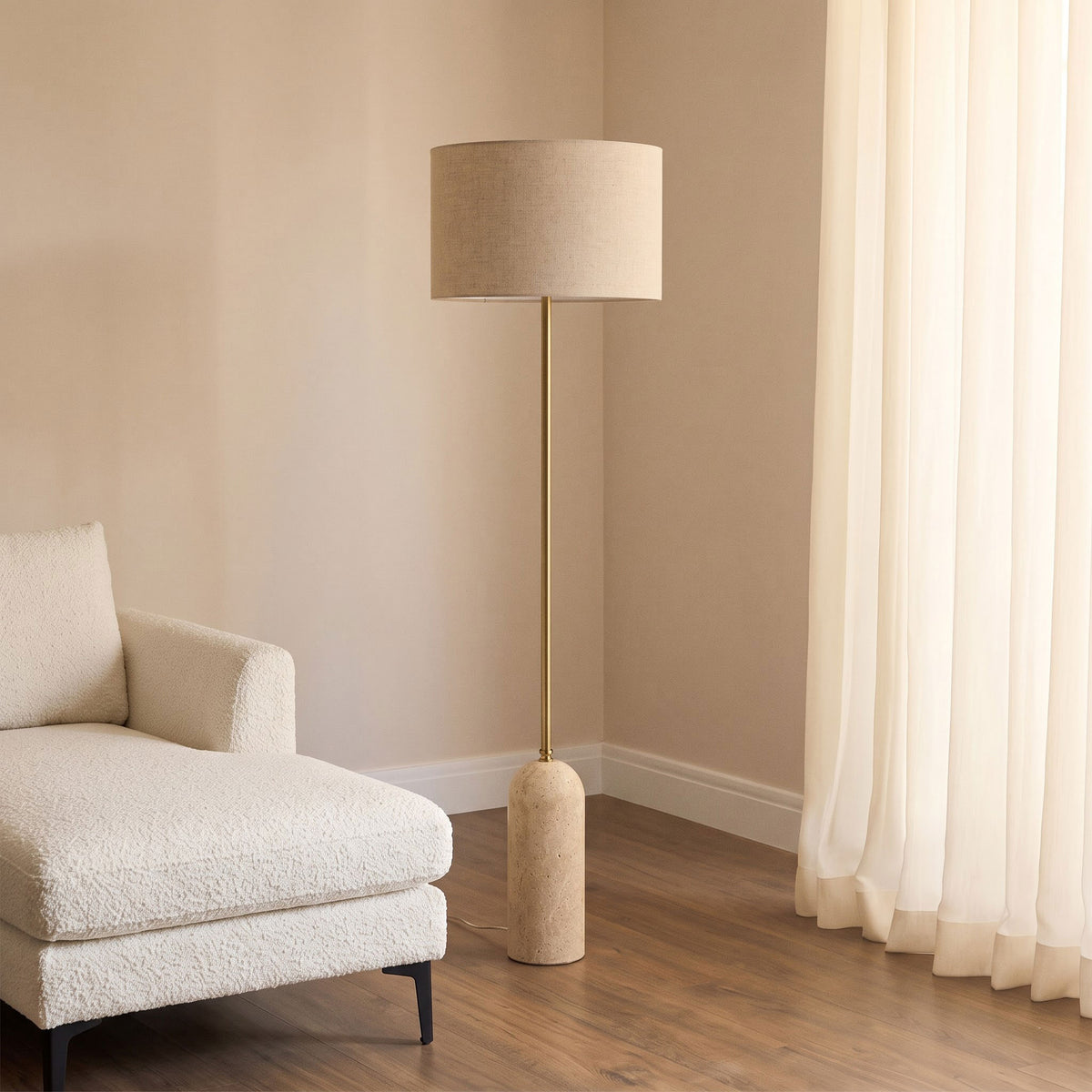 Dusk Marble Floor Lamp with Metal