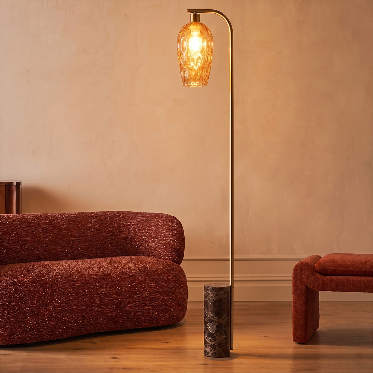 Lark Marble Floor Lamp with Metal