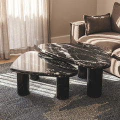 Nyx Black Marble Coffee Table Set of 2