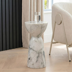 Lucia White Marble Side Table