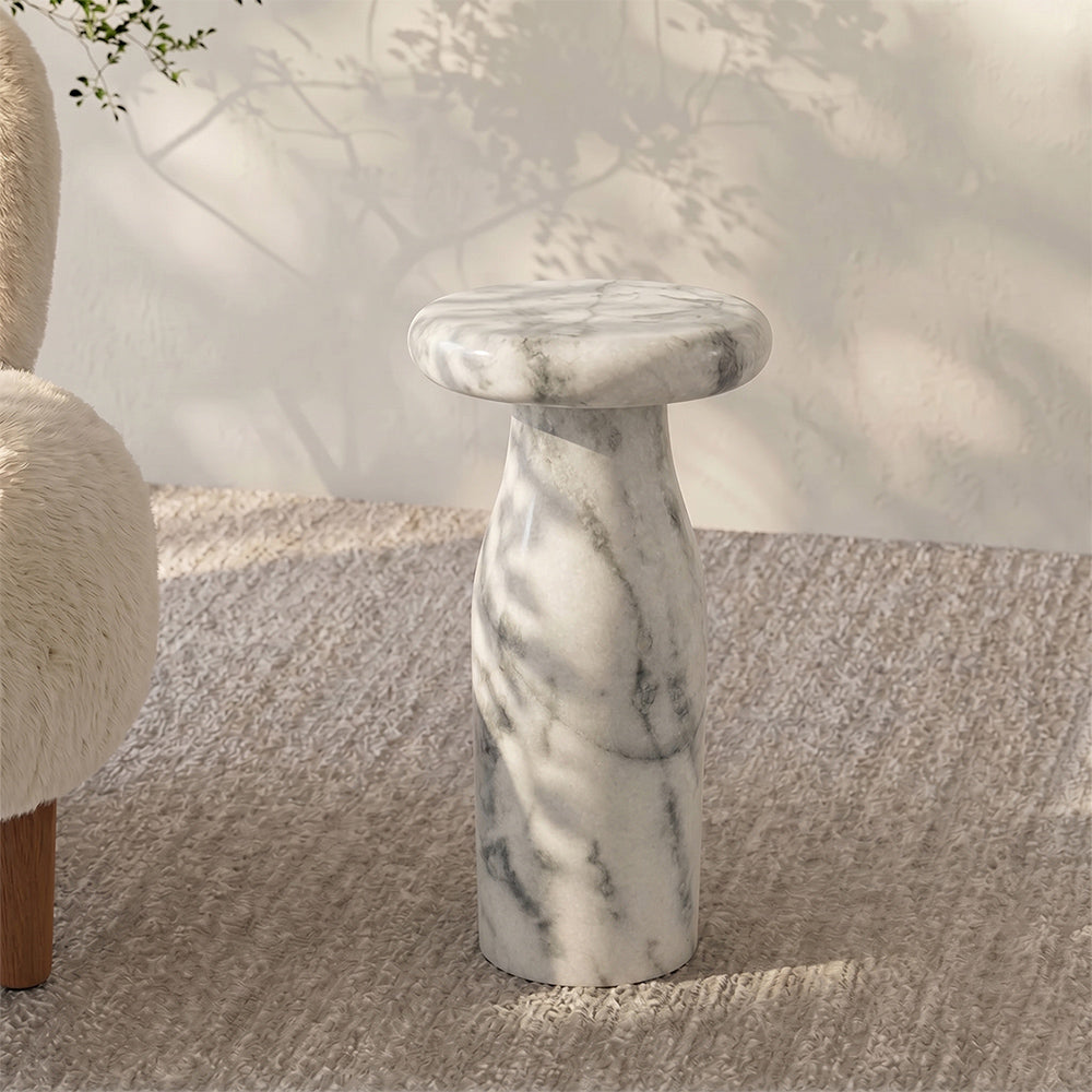 Vera White Marble Side Table