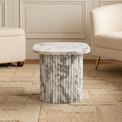 Dove White Marble Side Table