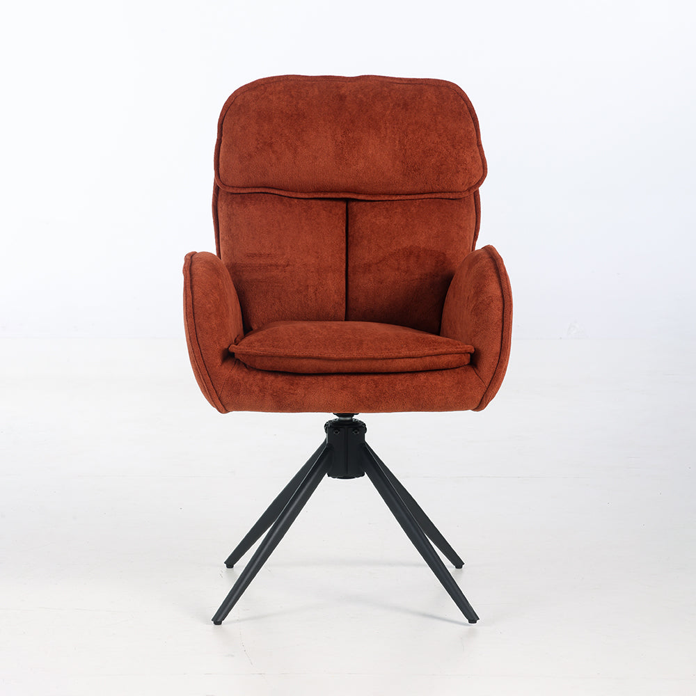 Harlan Swivel Fabric Dining Chair - Terracotta