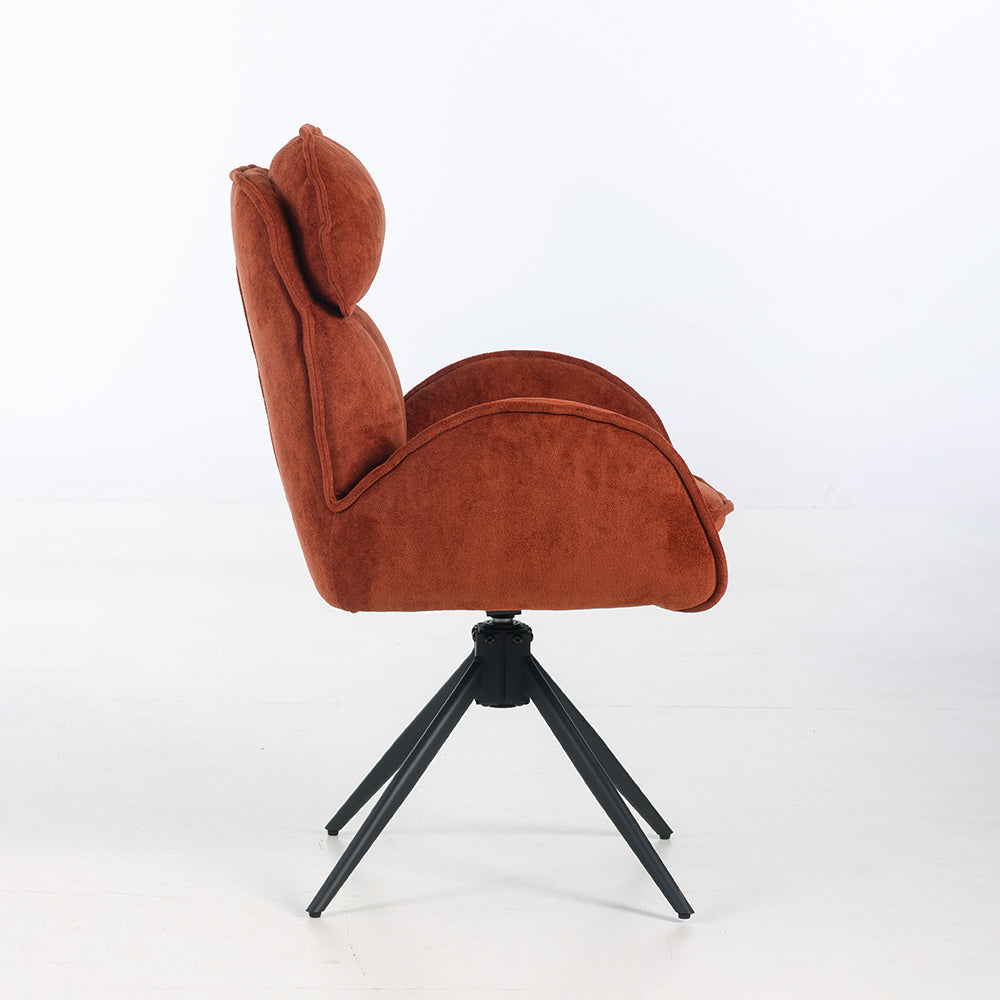 Harlan Swivel Fabric Dining Chair - Terracotta