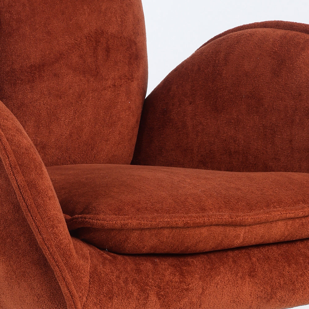 Harlan Swivel Fabric Dining Chair - Terracotta