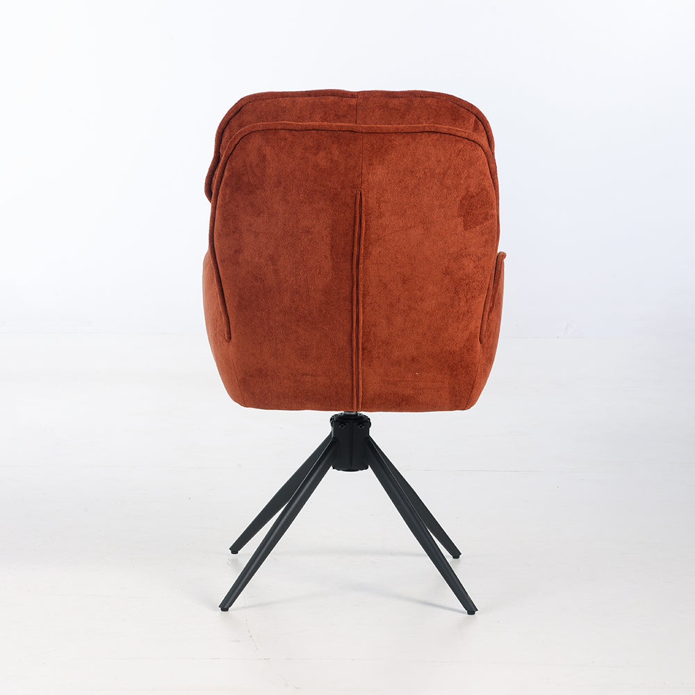 Harlan Swivel Fabric Dining Chair - Terracotta