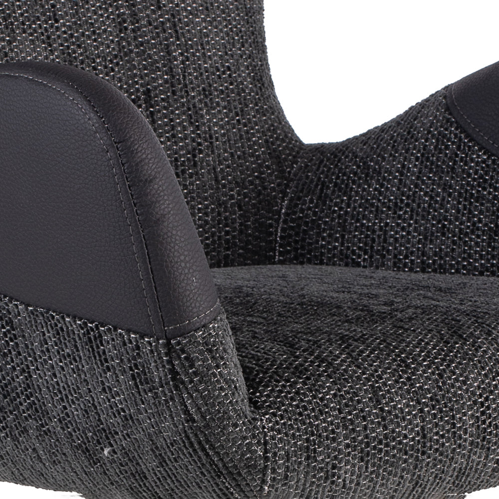 Royce Swivel Fabric Dining Chair with Metal Legs