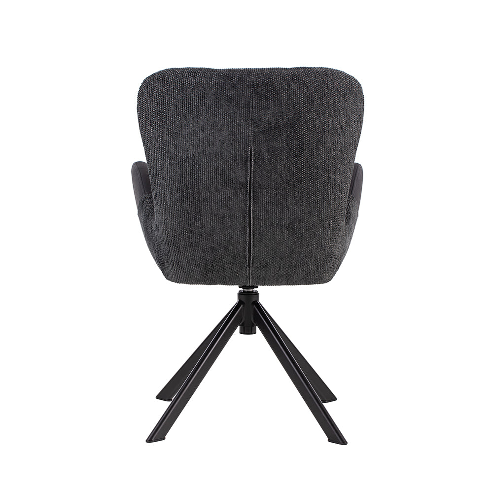 Royce Swivel Fabric Dining Chair with Metal Legs