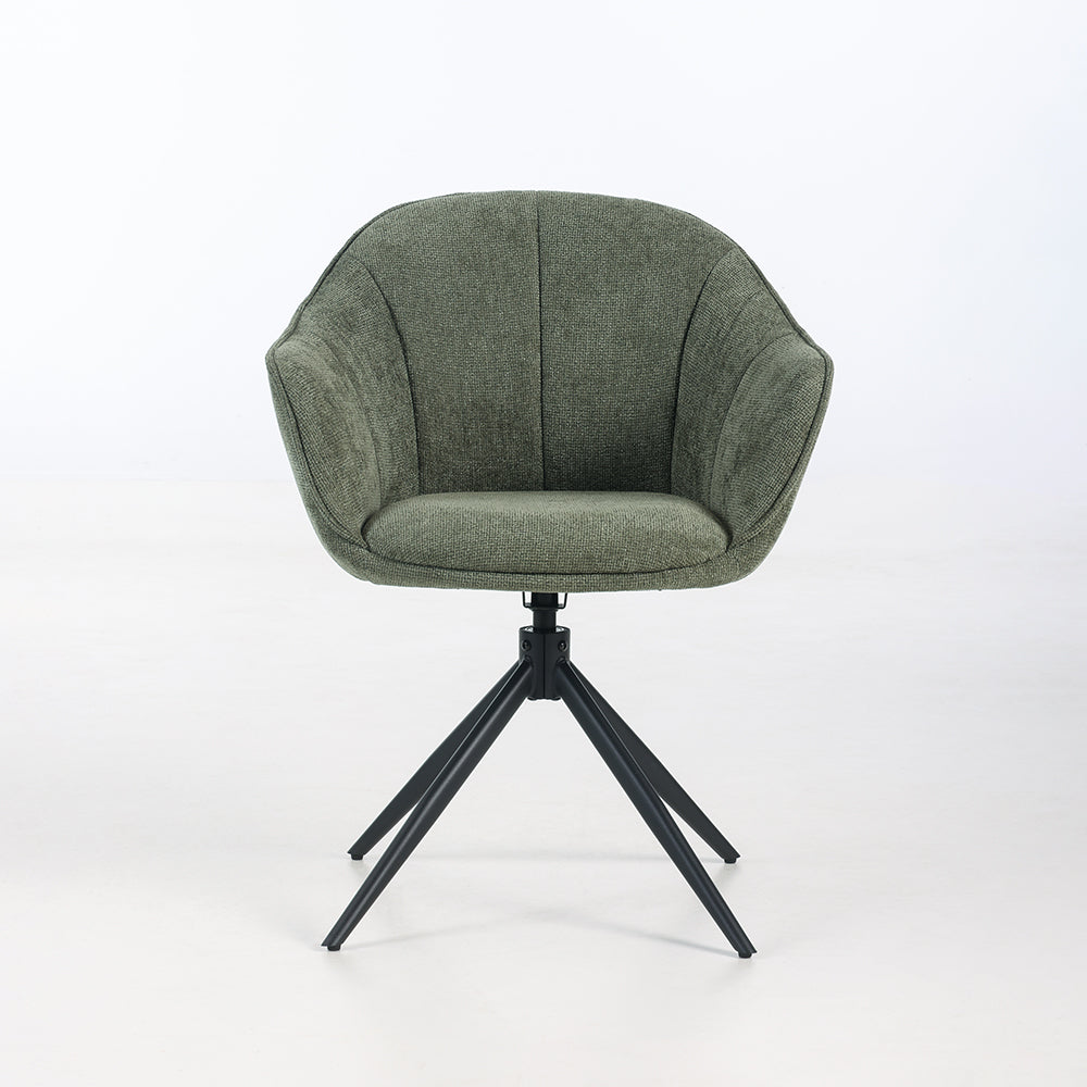 Beckett Swivel Fabric Dining Chair - Olive