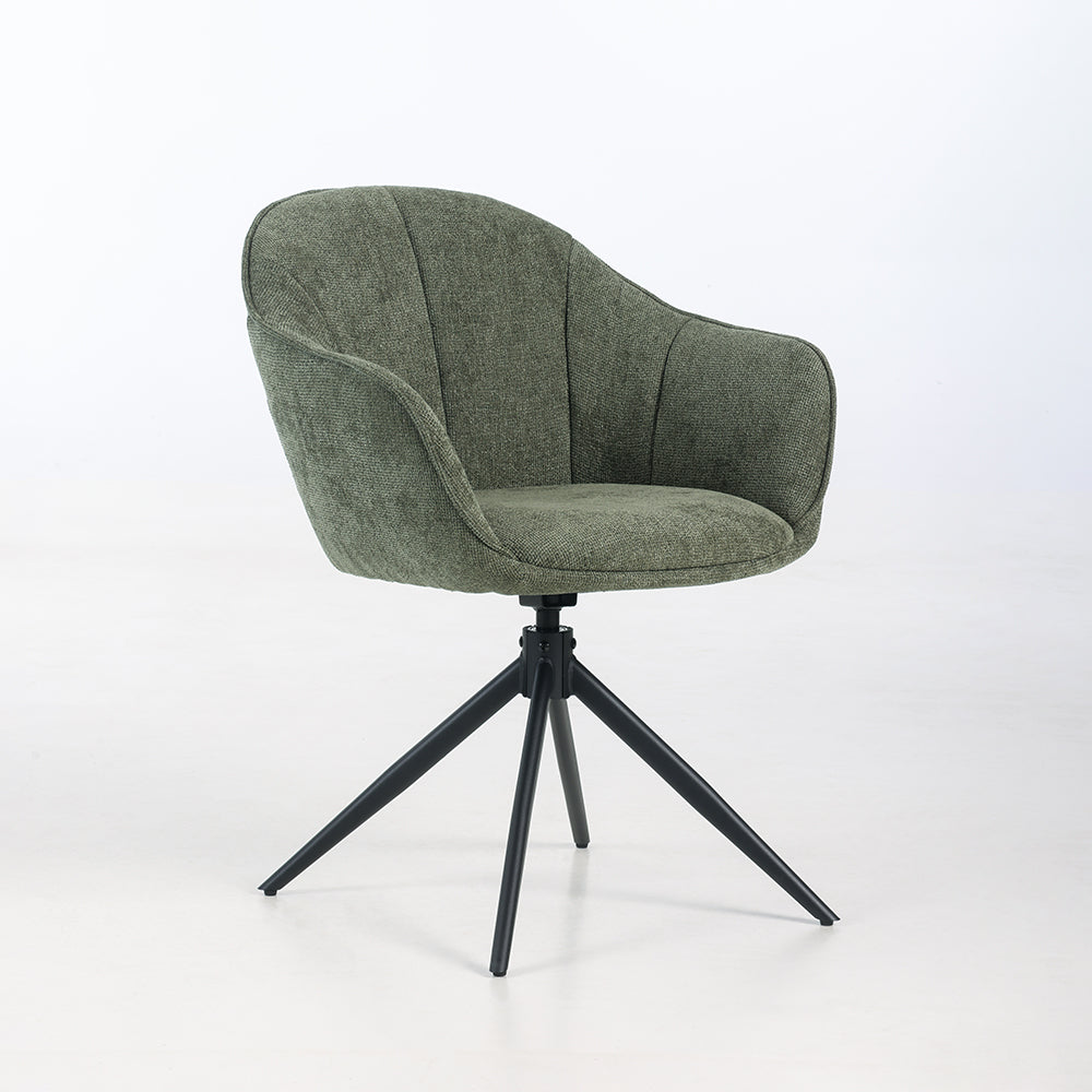 Beckett Swivel Fabric Dining Chair - Olive