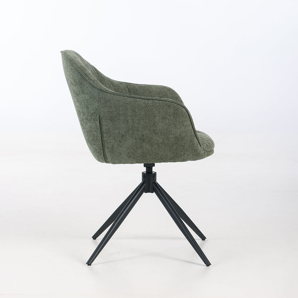 Beckett Swivel Fabric Dining Chair - Olive