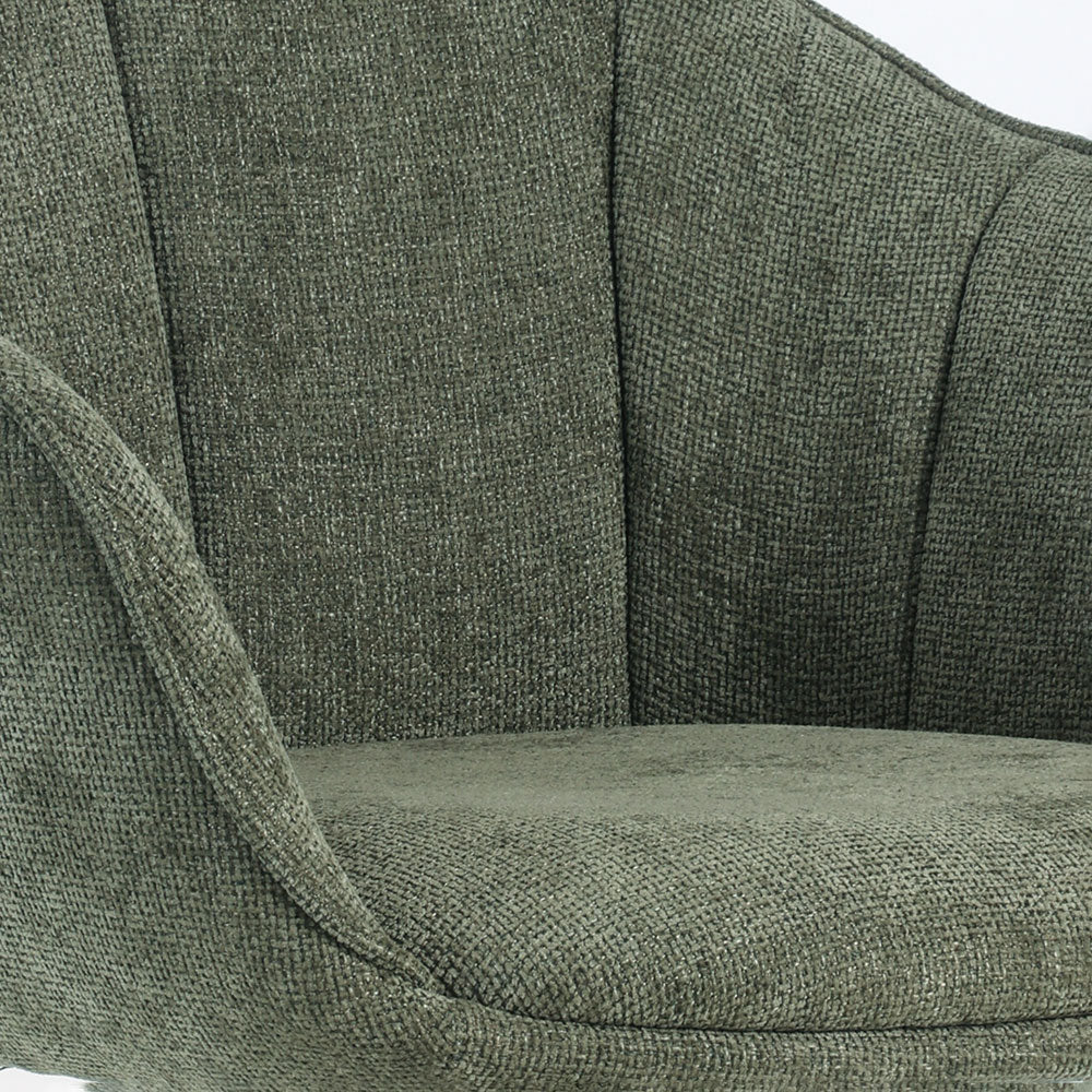 Beckett Swivel Fabric Dining Chair - Olive