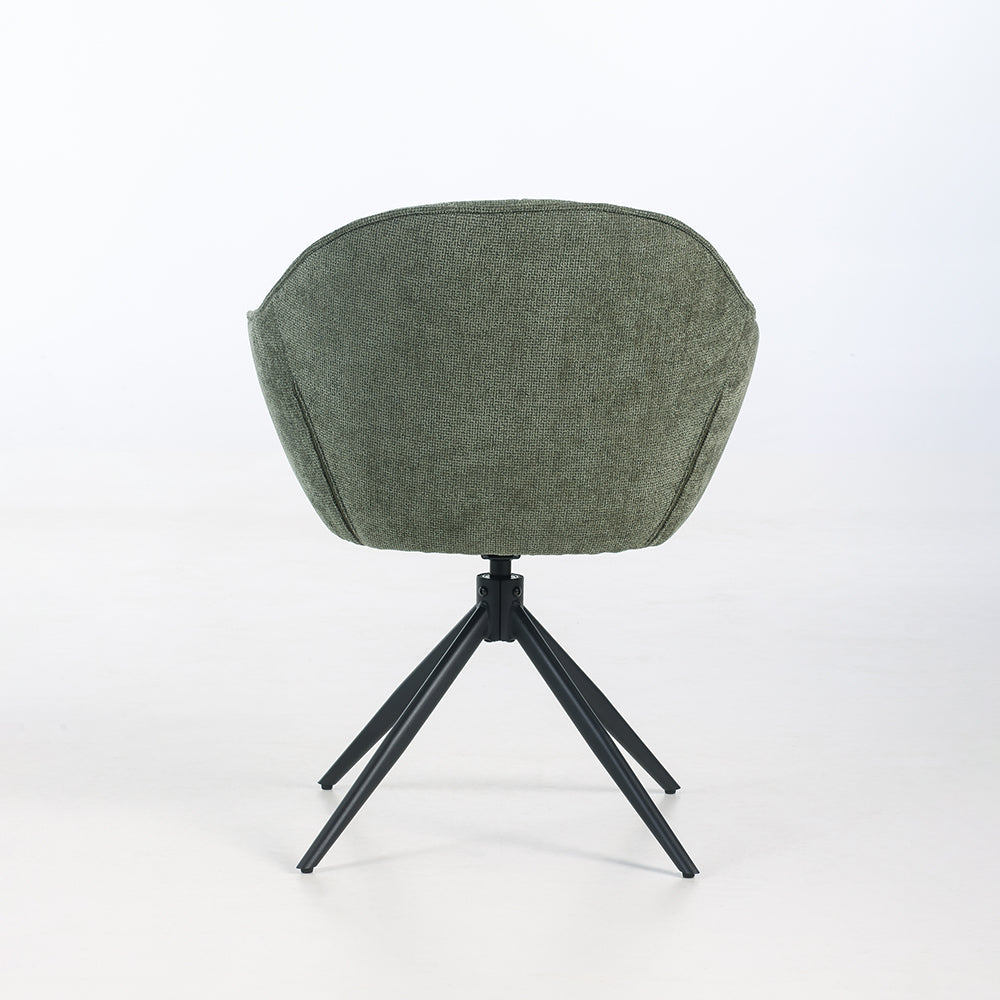 Beckett Swivel Fabric Dining Chair - Olive