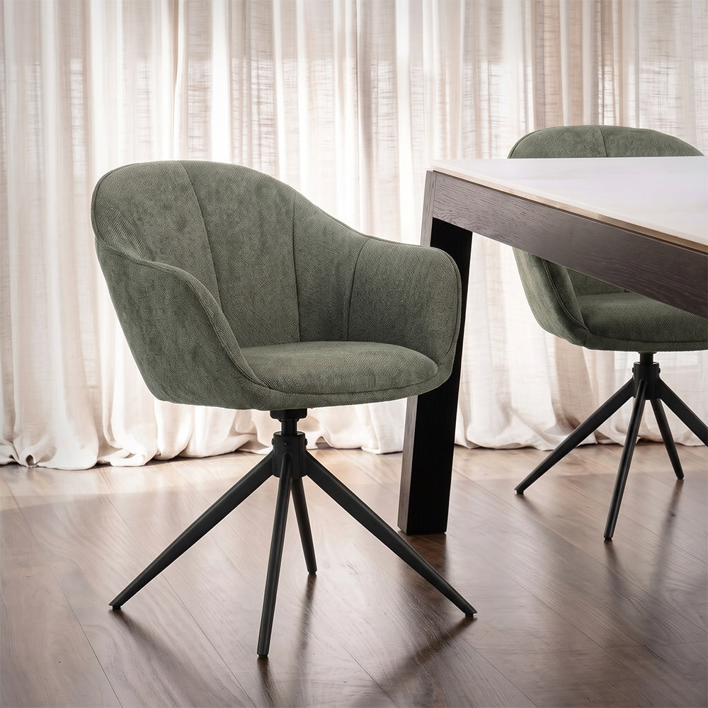 Beckett Swivel Fabric Dining Chair