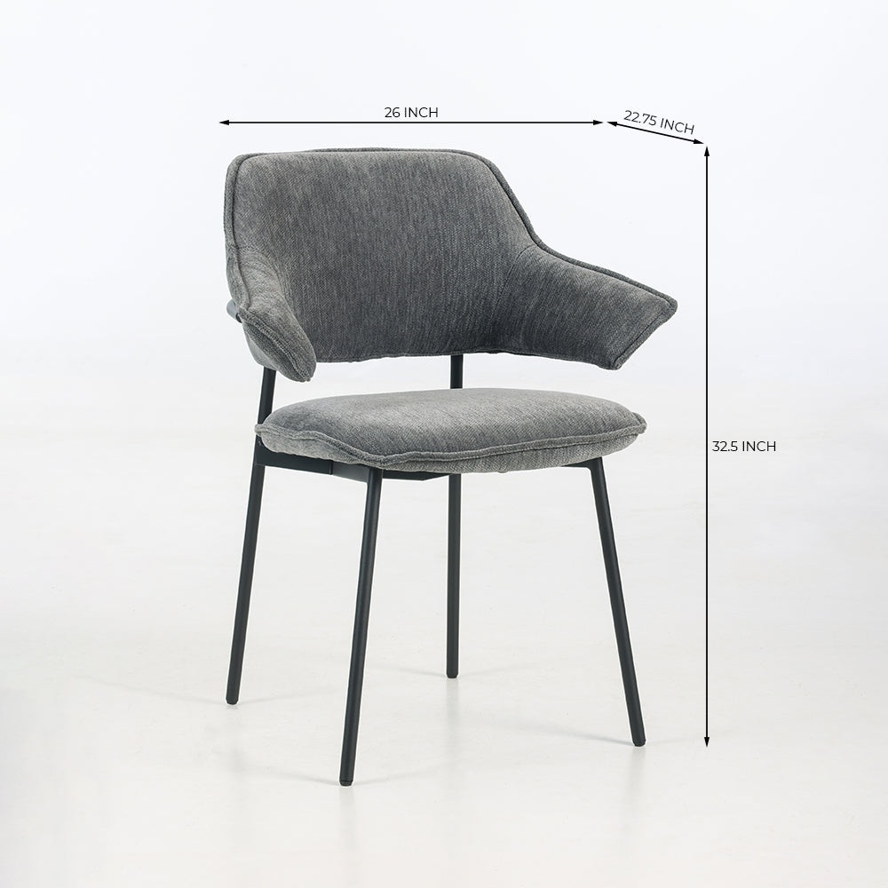 Colton Fabric Dining Chair with Metal Legs