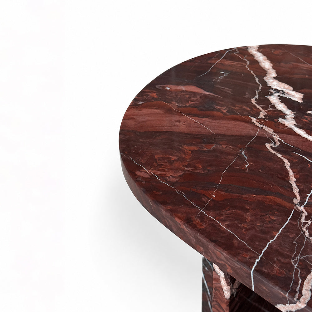 Maroon Vein Accent Table
