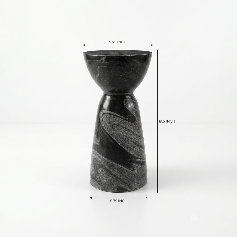 Onyx Black Marble Side Table