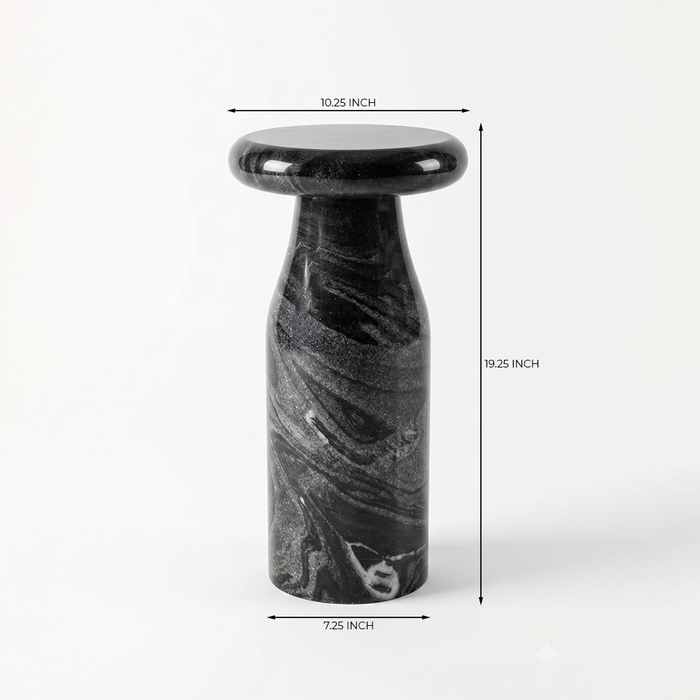 Slate Black Marble Side Table