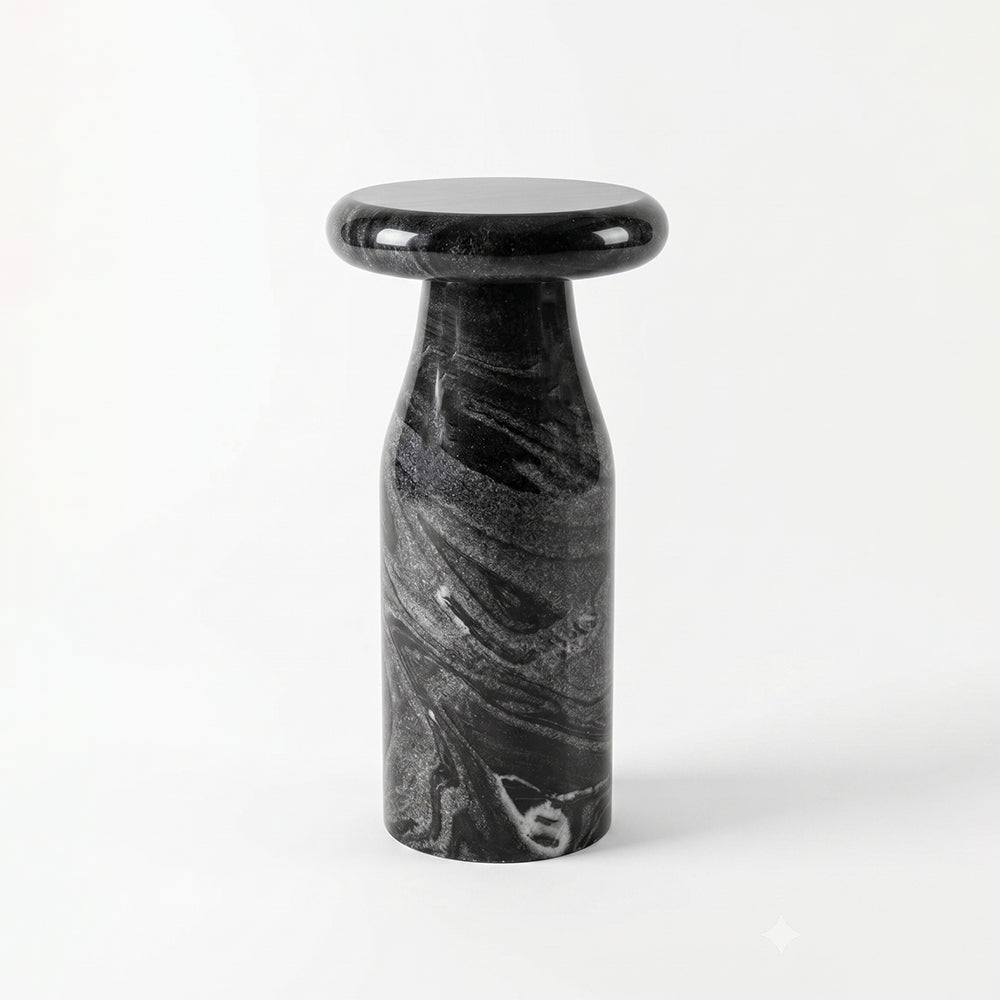 Slate Black Marble Side Table