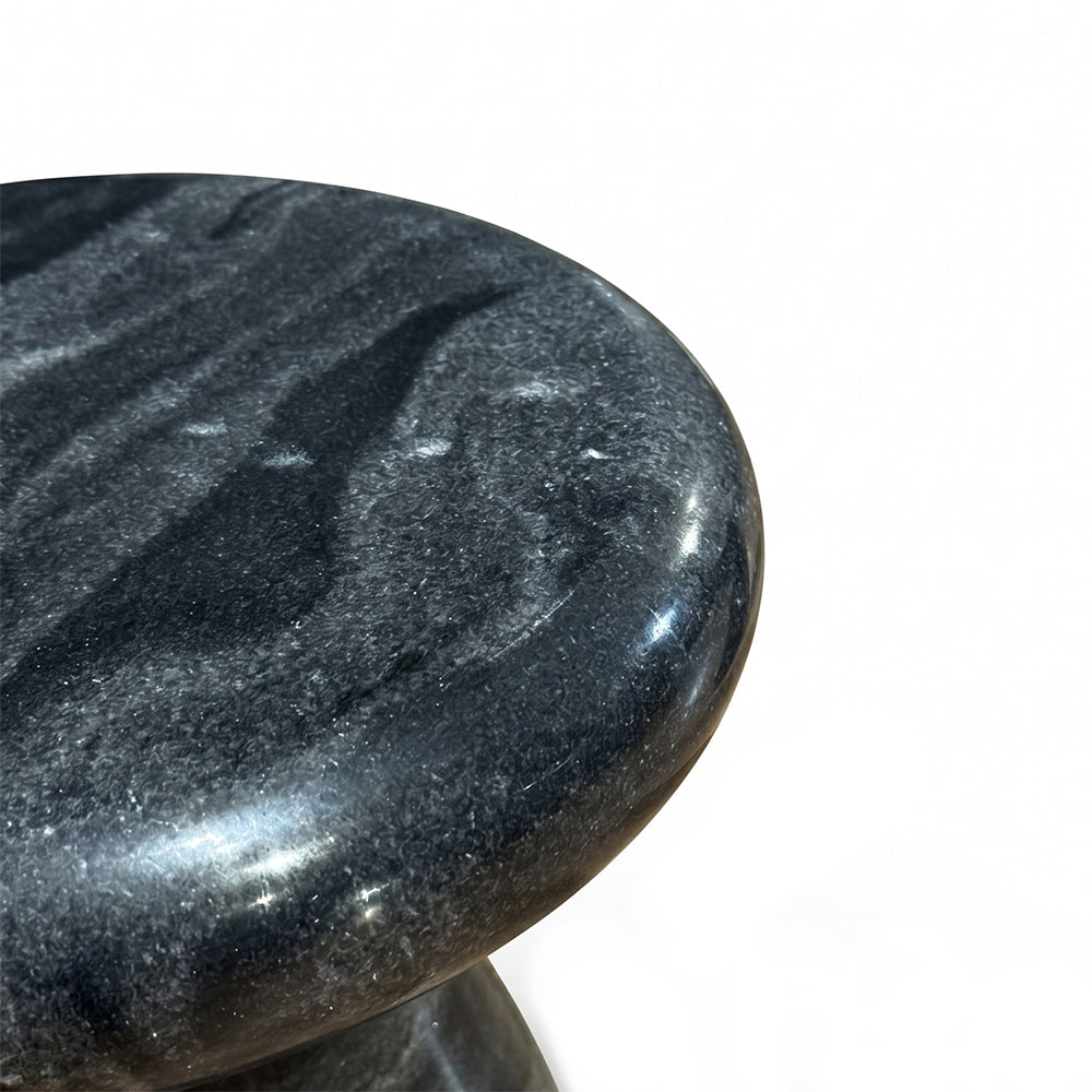 Slate Black Marble Side Table
