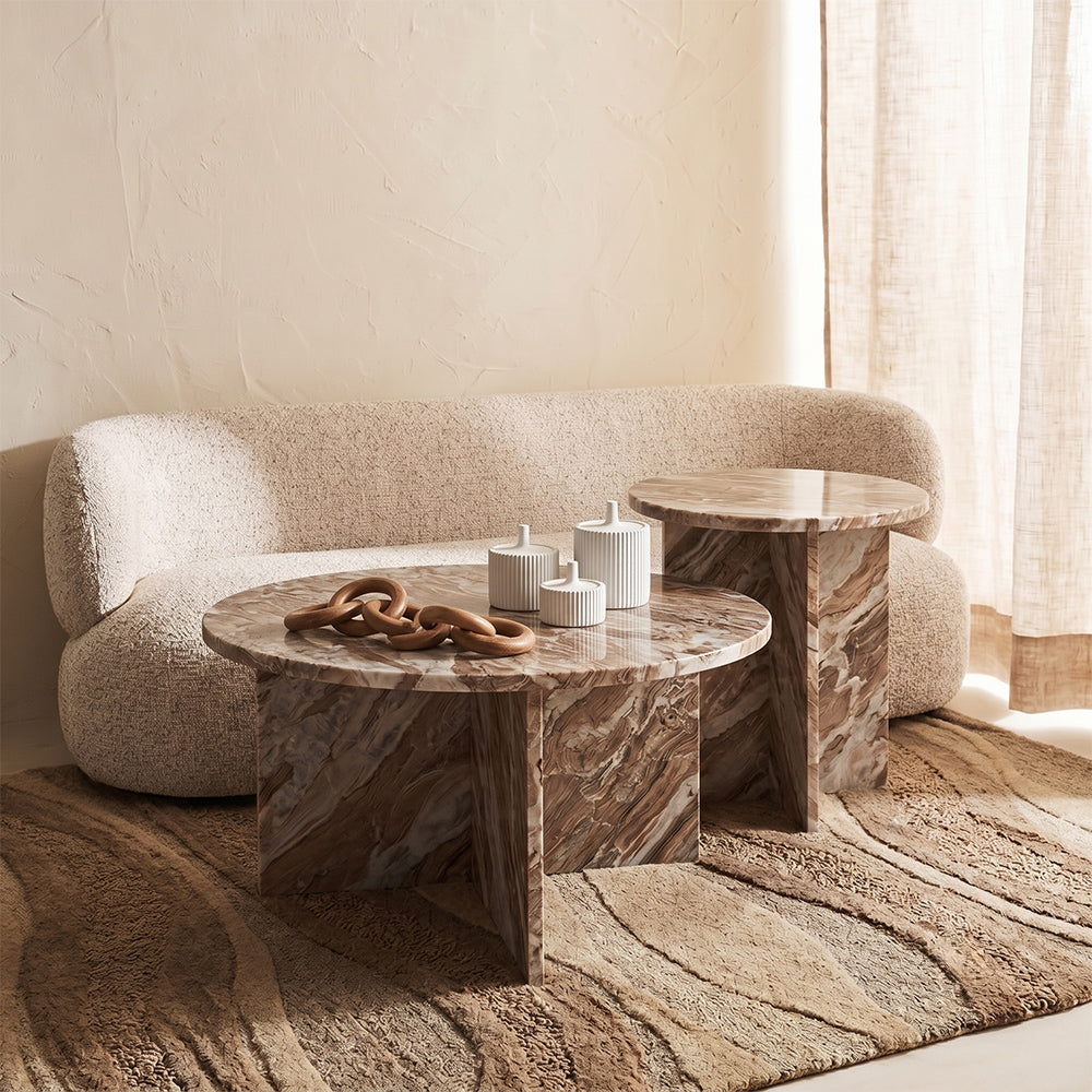 Veda Sawar Marble Coffee Table Set of 2
