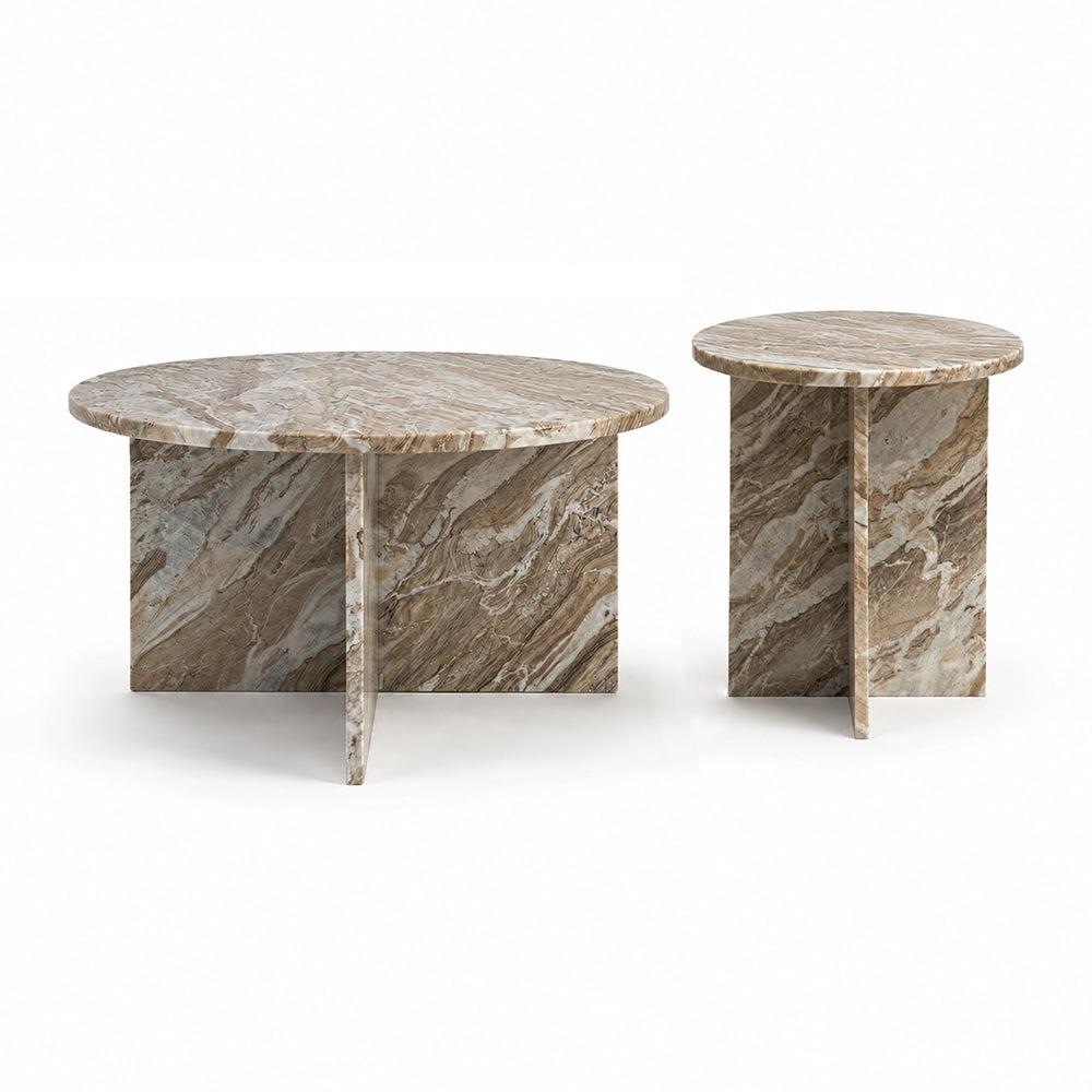 Veda Sawar Marble Coffee Table Set of 2