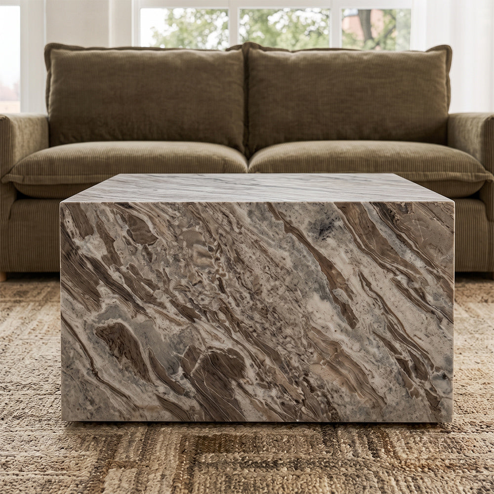 Lennox Marble Coffee Table with Wheel - Sawar Marble