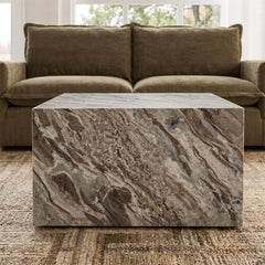 Lennox Marble Coffee Table with Wheel - Sawar Marble