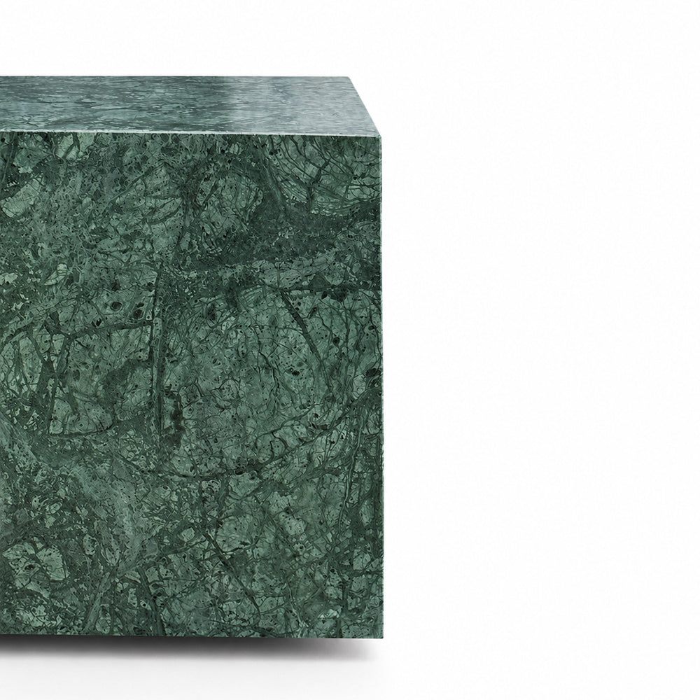Sable Marble SideTable with Wheel - Green Marble