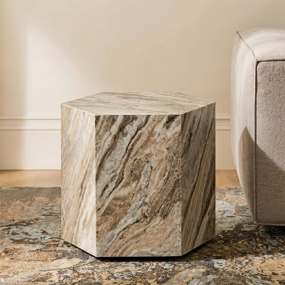 Holden Sawar Marble Coffee Table with Wheel
