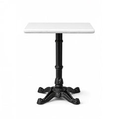 Avalon White Banswara Marble Restaurant Table with Metal Legs - Small
