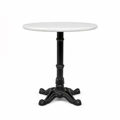Callan White Banswara Marble Restaurant Table with Metal Legs - Medium