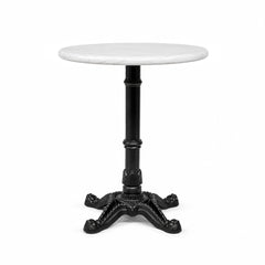 Callan White Banswara Marble Restaurant Table with Metal Legs - Small