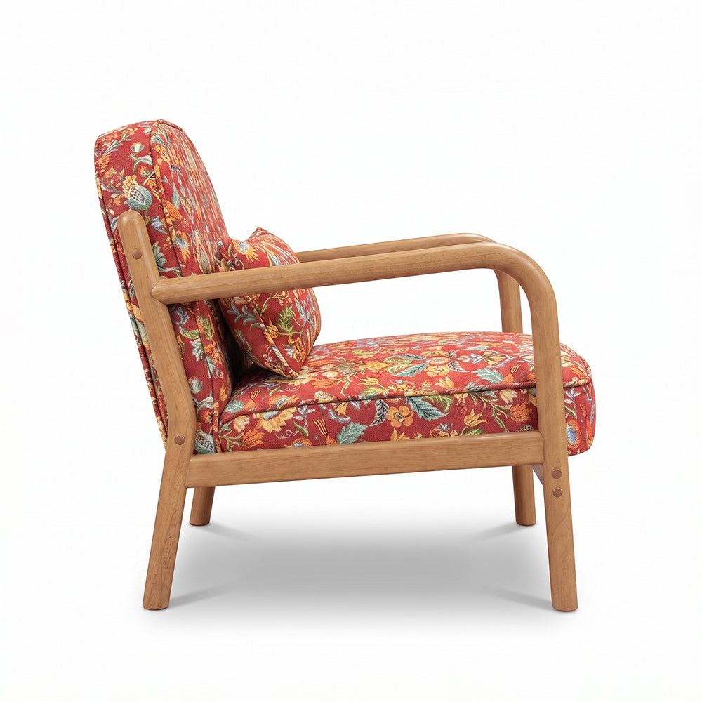 Thorn Para Wood Arm Chair with Cotton Fabric