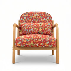 Thorn Para Wood Arm Chair with Cotton Fabric