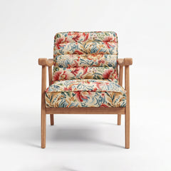 Bram Para Wood Arm Chair with Cotton Fabric