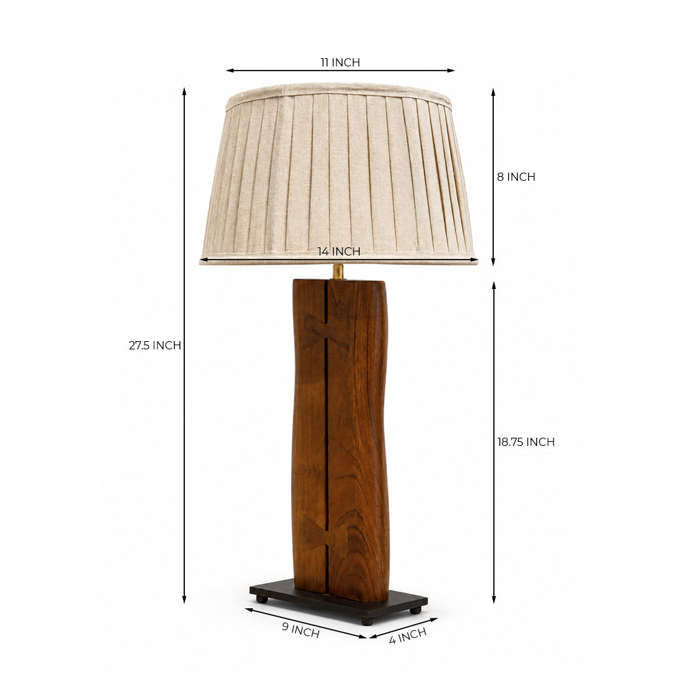 Jolie Acacia Wood Table Lamp with Metal